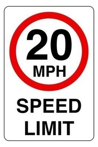 Mph speed limit sign - 20,