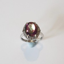 9ct white gold mystic topaz - white,