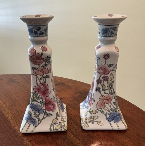Porcelain candlesticks vintage - candlesticks,