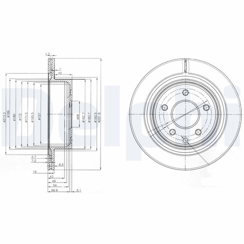 Brake disc delphi bg3765c rear - brake,