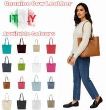 Italian Made Real Leather Shopper Bag All Colors- Real Leather Shoulder Tote Bag
