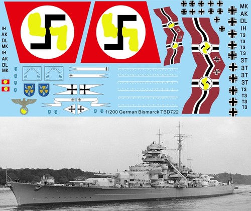 200 decals for bismarck - 1/200,