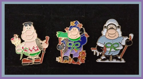 Cancer research vintage pin - -,