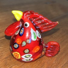 Millefiori Glass Cockerel Figure 5cm Handblown Murano Style