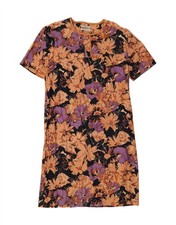 AMARANTO Womens Oversized Shift Dress UK 10 Small Beige Floral BM06