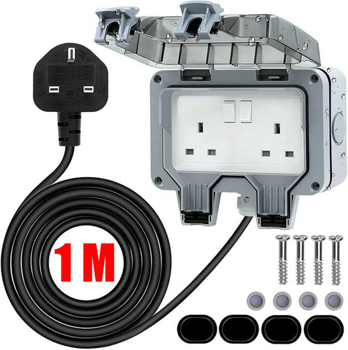 Outdoor double plug socke - 1m,