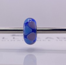 Trollbeads Unique Blue Glass Bead with Lavender Petals
