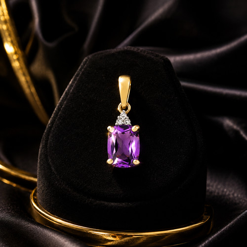 Cushion amethyst diamond - cushion,
