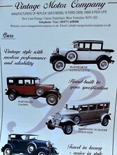 The Vintage Motor Company Replica Model A Ford Car Sales Brochure Frameable