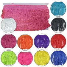 10mtrs CARD x CUT LOOP FRINGE SILKY TRIMMING BULKBUY 50mm long - CHOOSE COLOUR
