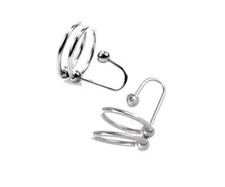 Double head ring glans stopper penis ring/plug with balls stainless Steel 26mm