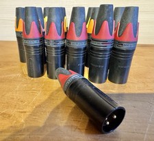 6 x Neutrik Male XLR NC3MXX-B Black Gold Contacts Connector Plug 3 Pin 