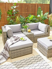 Aruba Outdoor 2 Seater Modular Sofa CUSHION Set ONLY- Grey Stylish(CUSHION ONLY)