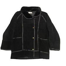 Claire Neuville Suede Jacket Leather Faux Fur Collar Vintage 90s Women’s Medium