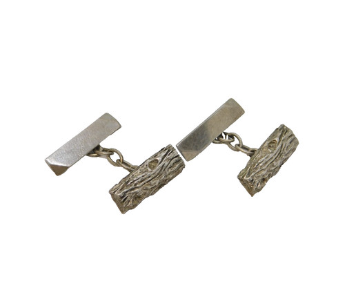Sterling silver bark pattern - silver,