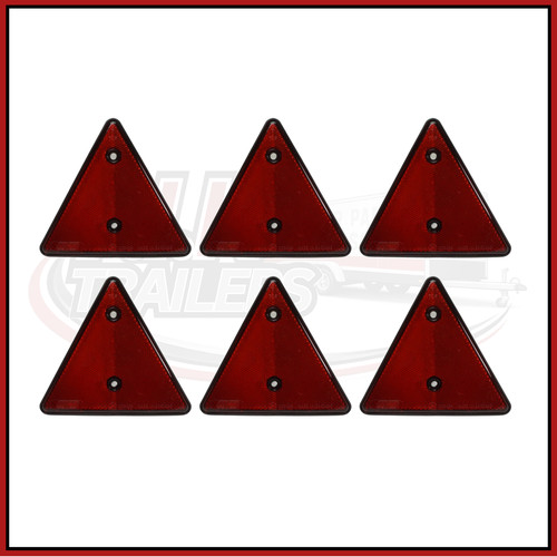 Red triangle reflectors - 6,