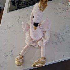 Jellycat Plush Ballerina Swan Soft Toy With Gold Crown /Shoes & Cream TuTu