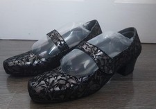 Ladies pavers black - black, floral