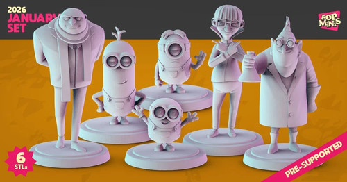 Despicable minions set - despicable, (3d)
