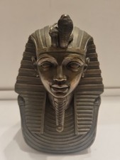 Paperweight Egyptian Pharaoh Bust Statue Figurine Large Black 15cm tall 6"
