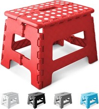 KEPLIN 9 Inch Heavy Duty Folding Step Stool Non-Slip Foldable Footstool Toddlers