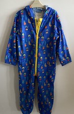 Mothercare Puddle Suit Age 4-5 Years Blue Numbers Hooded All In One Jacket Boys 