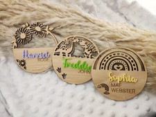 Children's Wooden Name Plaques Custom Bedroom Decor Engraved Name Sign Acrylic