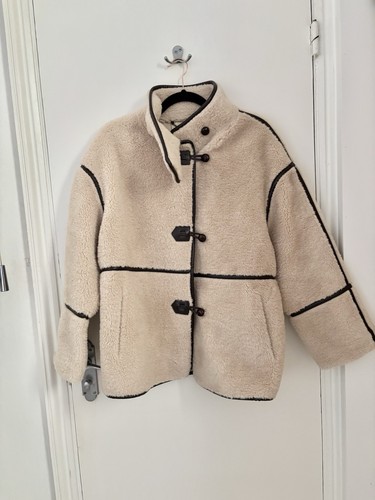 Oasis cream borg coat brown - borg,