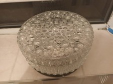 Vintage Ring Glass Crystal Flush Light Ceiling Light Fitting 7.5 Inch Diameter