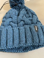 BNWT Finisterre Hat Green Beanie Merino Wool Fisherman Bobble Knit RRP £40