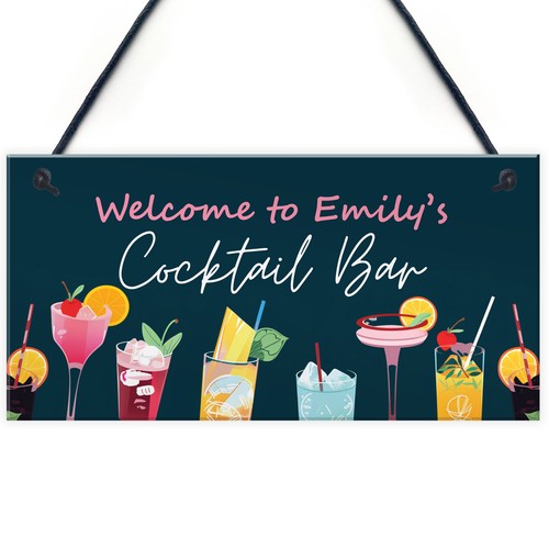 Personalised cocktail bar - personalised, sign