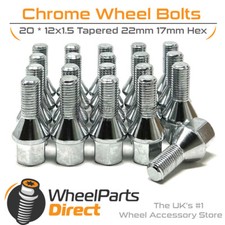 Wheel Bolts 12x1.5 Chrome for