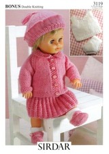 Sirdar DK Knitting Pattern - 3119 Dolls Outfit