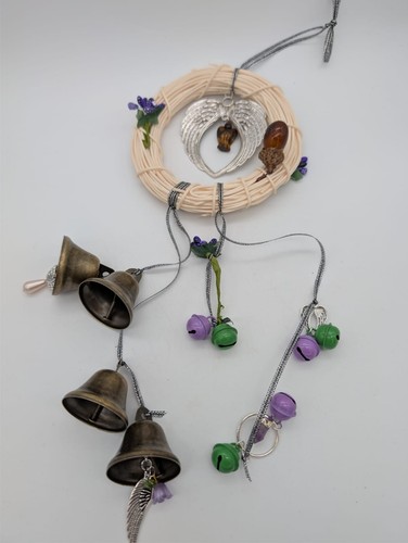Angel gemstone charm chimes - gemstone,