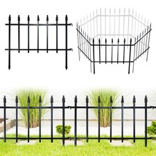 ARIFARO 2.8m Decorative Metal Garden Fence 5 Pack Border Edging 46cm High