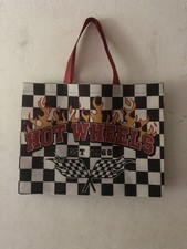 Hot Wheels Graphic Design Checked Shopper Shopping Bag For Life Tote Reusable