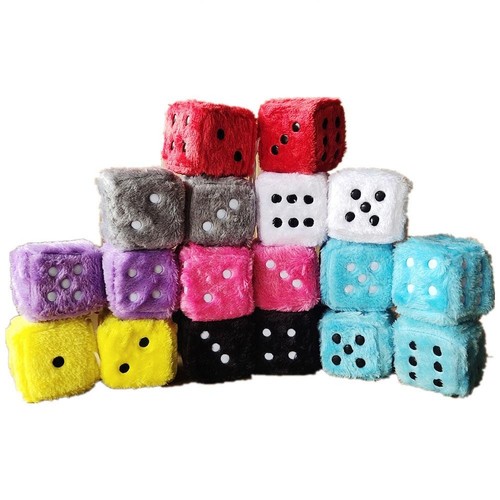 2pcs fuzzy plush dice car - 2pcs,