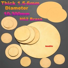 H62 Solid Brass Discs Blanks Plate Metal Round Sheets Thick 1.5-6mm Dia 10-300mm