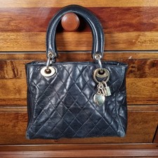Russell & Bromley Leather Quilted Made in Italy Top Handle Tote Bag Small 