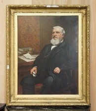 HERBERT WILLIAM PIPER (BRITISH, 1846-1921) SIGNED OIL PAINTING OF A TOWN CLERK