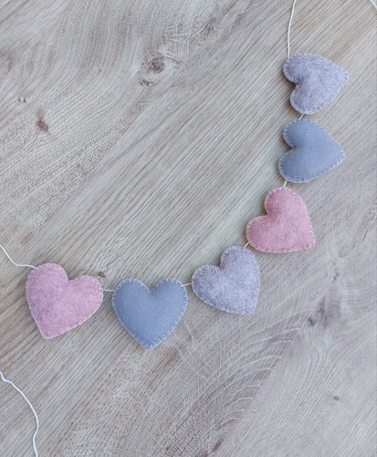 Pink and grey - , bunting,