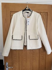 Ladies F&F  boucle Ivory edged