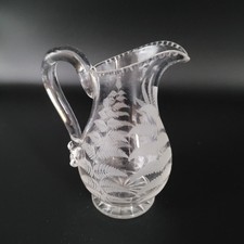 Antique Glass Jug Pitcher Hand