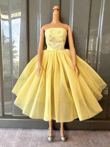 Barbie doll lemon yellow lace - doll,