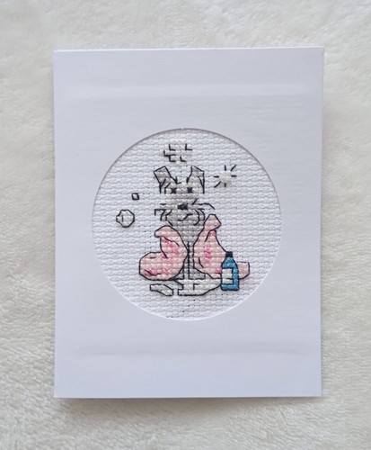 Handmade cross stitch card - handmade,