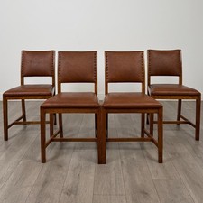 Vintage 20th Century Set Of 4 Oak Dining Chairs ( REF AF-4283 )