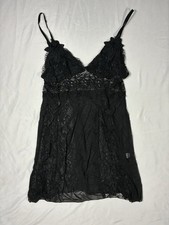 Black lace sheer babydoll - lace,