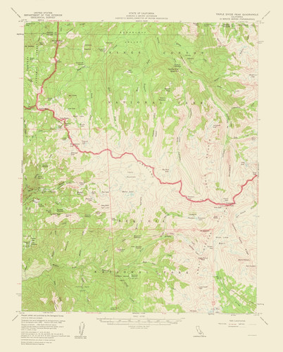 Topographical map triple - topographical,