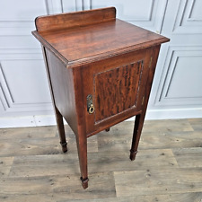 Antique Edwardian Waring & Gillows Mahogany Bedside Cabinet Pot Cupboard Table
