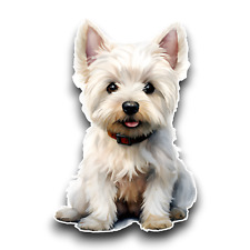 Cute Westie Highland Terrier Puppy Dog Watercolour Vinyl Sticker Decal 105x70mm
